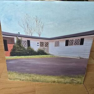 Vintage MCM Oil Painting on‎ Canvas  Signed  Art